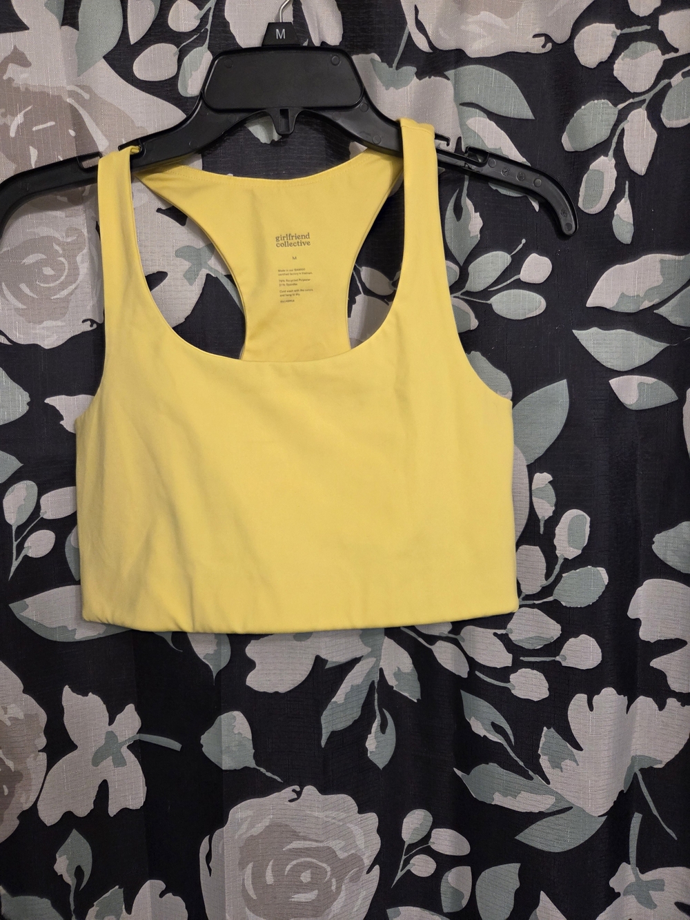 Girlfriend Collective Yellow Racerback Sports Bra Top